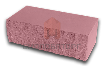 Кирпич силикатный декоративный колотый - Гнездово (розовый) 88*120*220 тычок