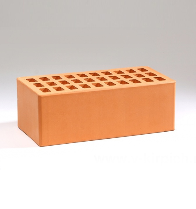 Кирпич Воротынский лицевой керамический утолщенный персиковый 2015г. М150 полуторный
