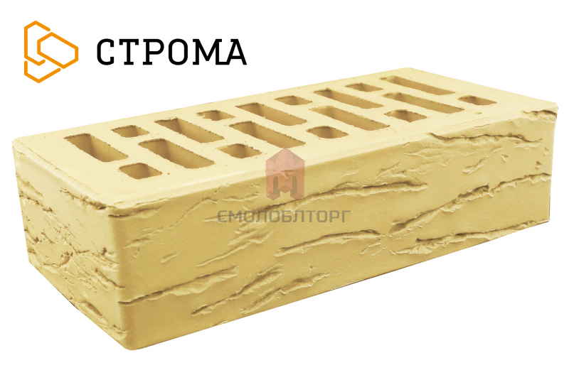 Кирпич «Строма» лицевой керамический пустотелый Слоновая кость Мадейра 250х120х65 (одинарный - 1НФ)