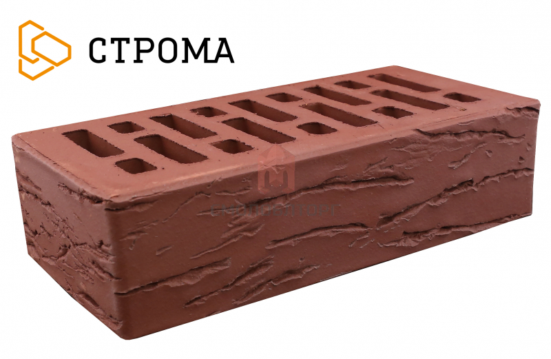 Кирпич «Строма» лицевой керамический пустотелый Бордо Мадейра 1НФ